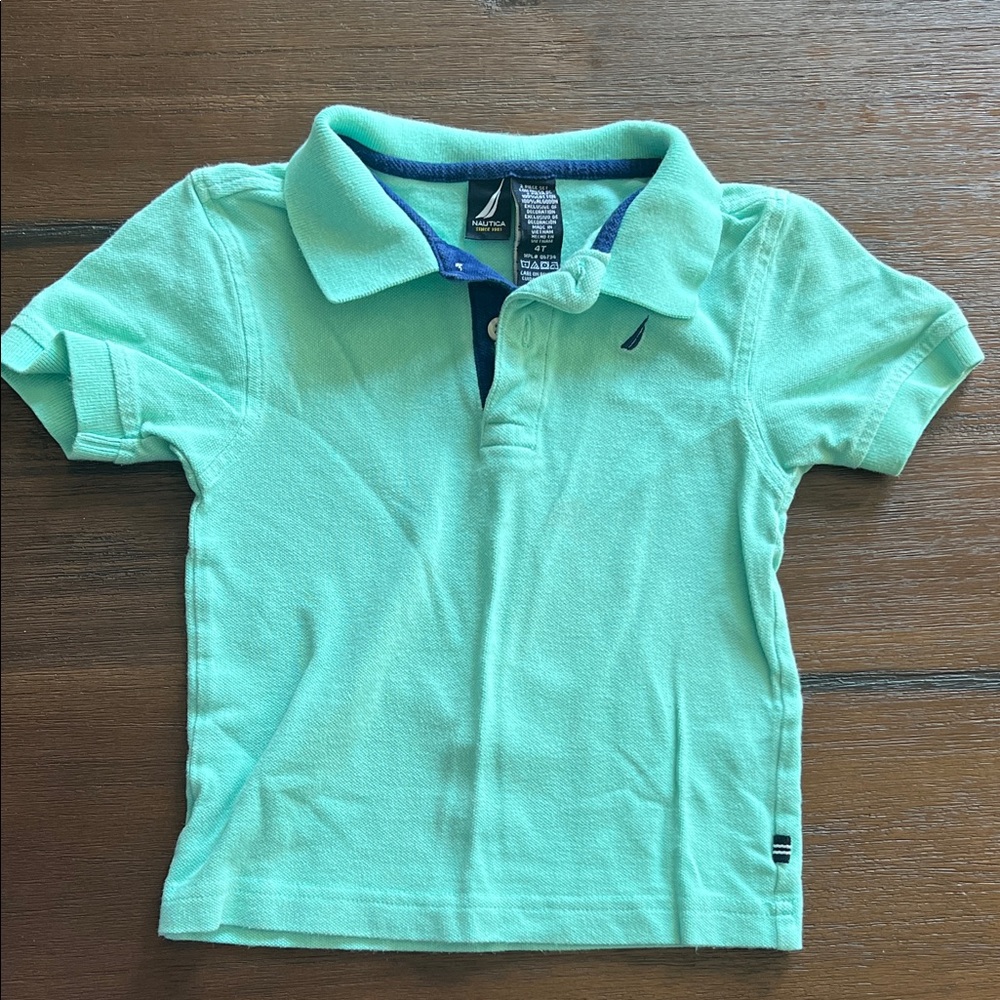 Sz 4T excellent condition. Knit 100% cotton Nautica Kids Polo in Light Green